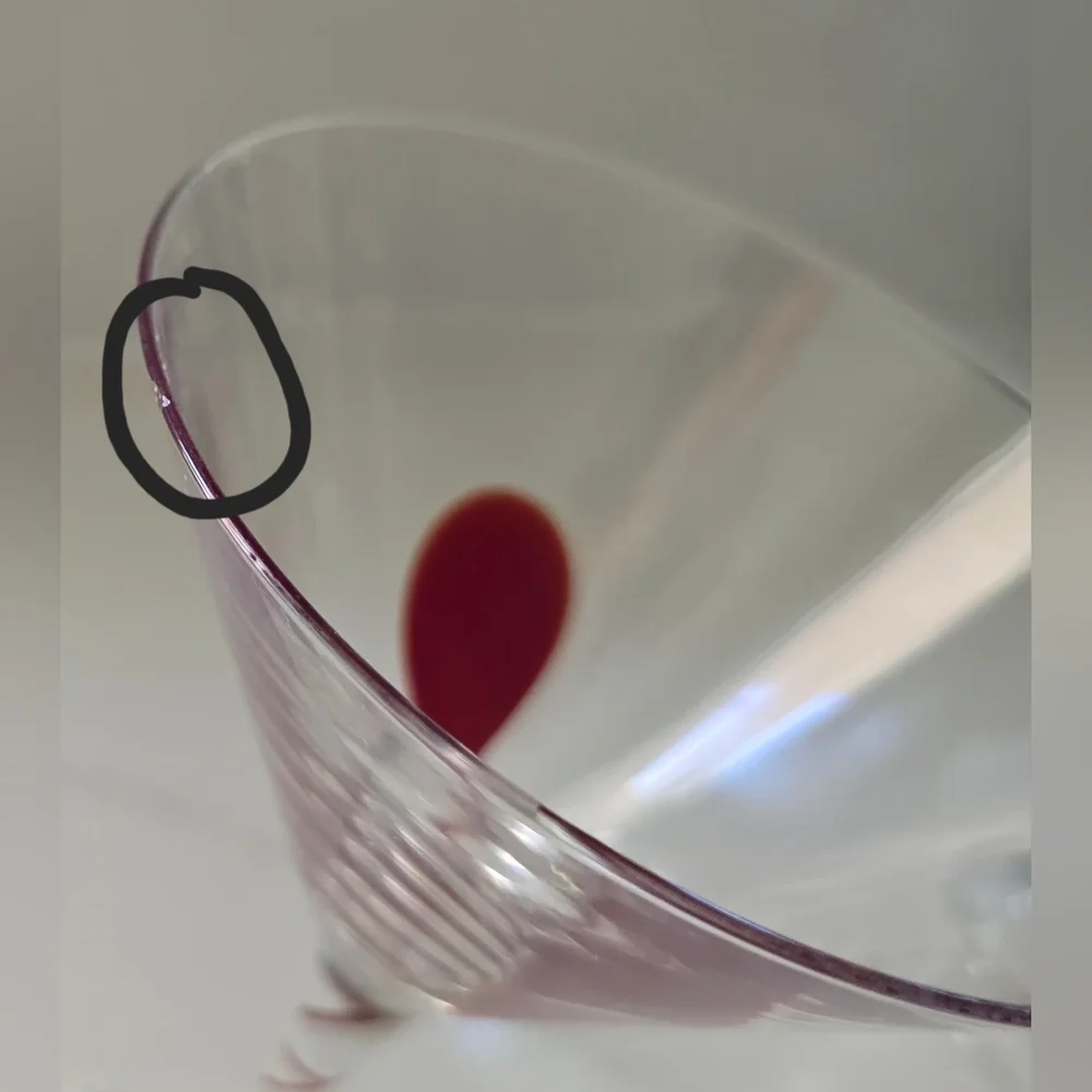 Vintage Discontinued Pier 1 Drip Drop Martini Glasses Hand‎ Blown Set Of Four